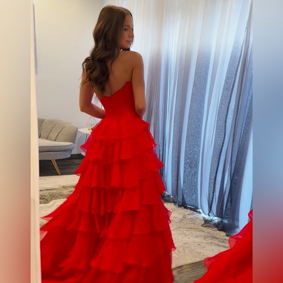 BERLINNOVA Red Tiered Corset Dress - Picture 2 of 14